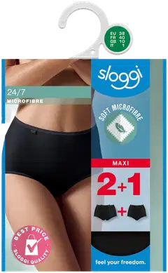 Sloggi 24/7 Microfibre Maxi naisten alushousut 3-pack - White - 3