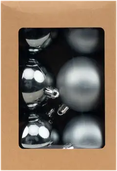 Joulupallo 6 cm 6 kpl harmaa - 2