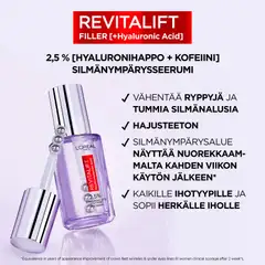 L'Oréal Paris Revitalift Filler 2,5% Hyaluronic Acid + Caffein Eye Serum silmänympärysalueelle 20 ml - 4