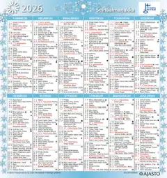 Ajasto seinäkalenteri Seinäalmanakka/Väggalmanackan - 2