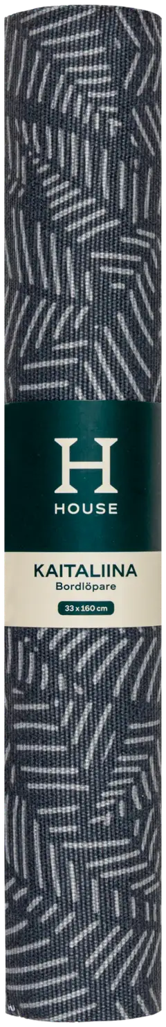 House kaitaliina Outline leaves 33x160 cm tummanharmaa - 3