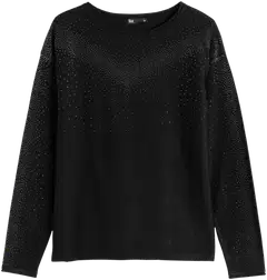 TEX naisten neulospusero glitter I291427 - BLACK 1 - 4