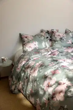 Pentik Hetki pussilakanasetti 150x210 cm + 50x60 cm kukka vihreä - 3