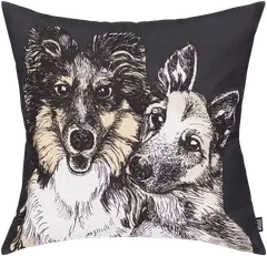 Vallila koristetyynynpäällinen Ystävykset 43x43 cm tumman harmaa - 1