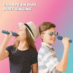 MOB karaokekaiutin ja kaksi langatonta mikrofonia Sing Party tumman sininen - 3