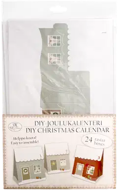 J.K. Primeco DIY-Joulukalenteri Talot punaharmaa 24kpl - 1