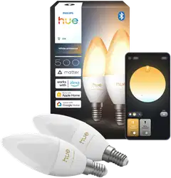 Philips Hue LED-lamppu 5.2W B39 E14 470LM lämmin valkoinen 2 kappaletta - 1
