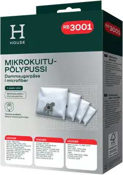 House RB3001 pölypussi 4 kpl + moottorisuodatin - 1