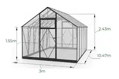 Ecoslider kasvihuone 3.0 X 10.47 - 5