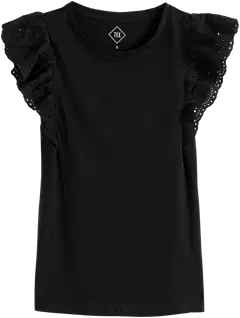 TEX naisten frillatoppi I282731 - BLACK 1 - 3