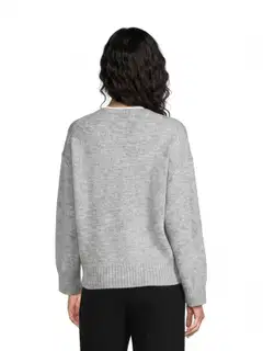House naisten neule Fluffy-V - L.grey melange - 4