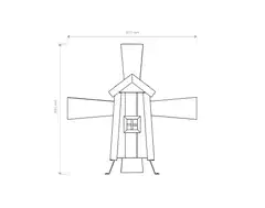Tuulimylly, puuvalmis, 69x30x32cm - 2