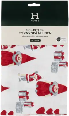 House sisustustyynynpäällinen Gnomes 50x50 cm punainen/harmaa/valkoinen - 1