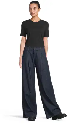 WKLY. naisten leveät farkut, smart casual denim 222W282684 - Denim dk. blue - 4