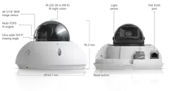 Ubiquiti sääsuojattu ilkivaltasuojattu 4K PoE -kupukamera pitkän kantaman IR-yönäöllä UVC-G6-Dome-W valkoinen - 16