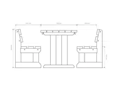 Jämäkkä kalusteryhmä 1700, luonnon ruskea, 170x170x74cm - 2