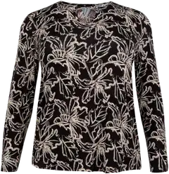 House naisten kuviollinen trikoopusero 213HP34617, D-mitoitus - Brown AOP - 1