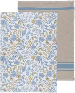 House keittiöpyyhkeet Florals 50x70 cm vaaleansininen 2 kpl - 1