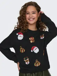 JDY naisten jouluneule Jdysanta - BLACK - 5