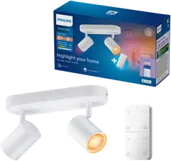Philips Smart Lighting BOS kohdevalaisin GU10 5W RGB + säädettävä valkoinen 2 kpl kaukosäätimellä - 1