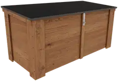 Lukittava piha-arkku kaltevalla kannella, ruskea, 130x58x60 cm - 1