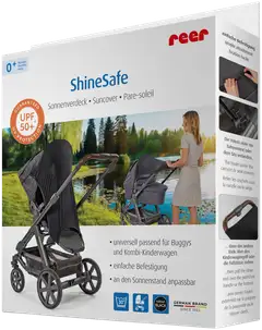 Reer aurinkosuoja rattaille ja turvakaukaloon UPF 50+, musta - 1