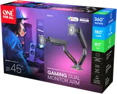 One For All DM8210 RGB Monitorivarsi kahdelle näytölle, musta - 6