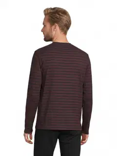 House miesten Henley-raitapaita 195H292604 - Fig/Brown - 3