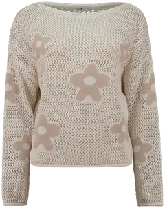 Hailys naisten neule Ma44yla - cream/beige flower - 1