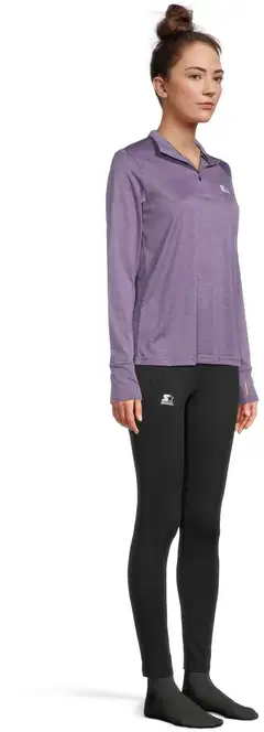 Starter naisten pitkähihainen juoksupaita vetoketjukauluksella SWS26004 - Lilac Melange - 4