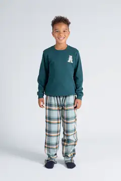 House lasten flanellipyjama 232H382506 - Green - 4