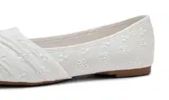 WKLY. naisten ballerinat Menorca Twist - WHITE - 4