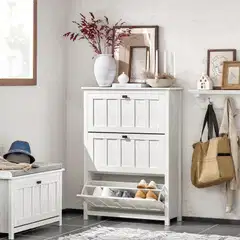 SoBuy kenkäkaappi valkoinen FSR162-W - 3