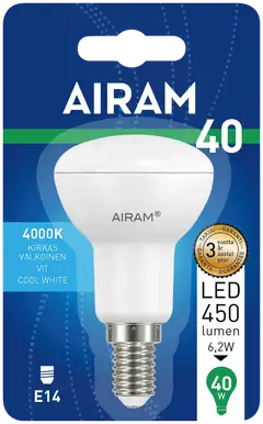 Airam Led kohde R50 opaali 4W E14 110D 480lm/130cd 4000K - 2
