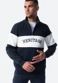 TEX miesten collegepaita 1/2-zip I287408 - NAVY 2 - 1