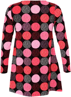 RATIA® naisten pitkähihainen trikootunika Pisara Lumipallo - PUNAINEN/PINKKI - 2