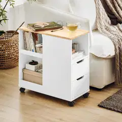 SoBuy yöpöytä valkoinen FBT130-WN - 3