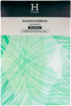 House suihkuverho Big leaves 180x200 cm, vihreä - 4