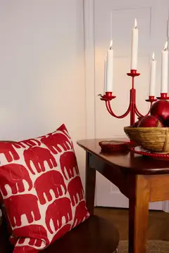 Finlayson koristet.päällinen Elefantti 48x48 punainen/beige - 2