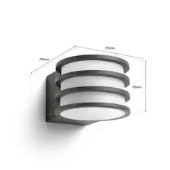 Philips Hue Lucca -seinävalaisin ulkokäyttöön 8.1W 1000-20000K 1100LM anthracite - 2