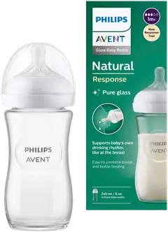 Philips Avent Natural Response lasinen tuttipullo 240ml - 1