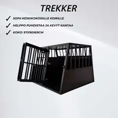 Trekker koiran kuljetushäkki XL 97x90x69,5cm musta - 7