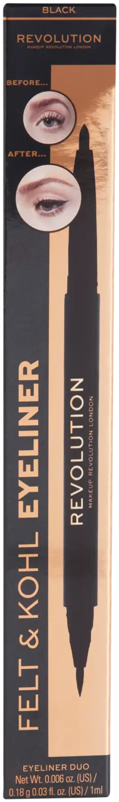 Revolution felt 0,18g & kohl 1ml silmänrajausduo musta - 1