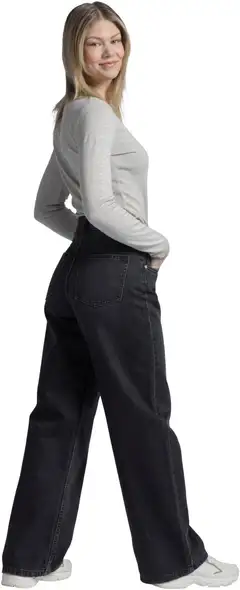WKLY. naisten farkut wide leg 222W280352 - black denim - 6