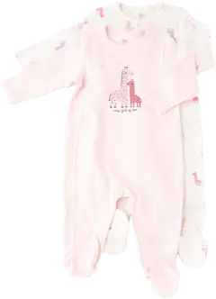TEX BABY vauvojen potkupuku Kirahvi I990395 2-pack - pink light - 1
