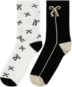 House naisten nilkkasukat 214H322534 2-pack - white/black - 1