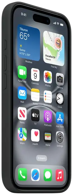 Apple iPhone 16 silikoni suojakuori  - Black - 2