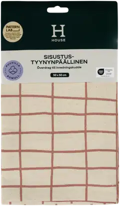 House sisustustyynynpäällinen Elonkorjuu 50 x 50 cm ruskea/luonnonvalkoinen PatternLab - 2