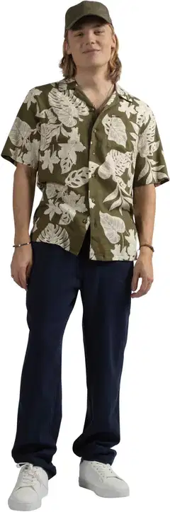 London Fog miesten kuviollinen pellavapaita 194LF15261 - Green AOP - 9