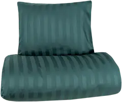House satiinipussilakanasetti Stripe 150 x 210 + 55 x 65 cm tummanvihreä - 1